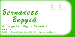 bernadett begyik business card